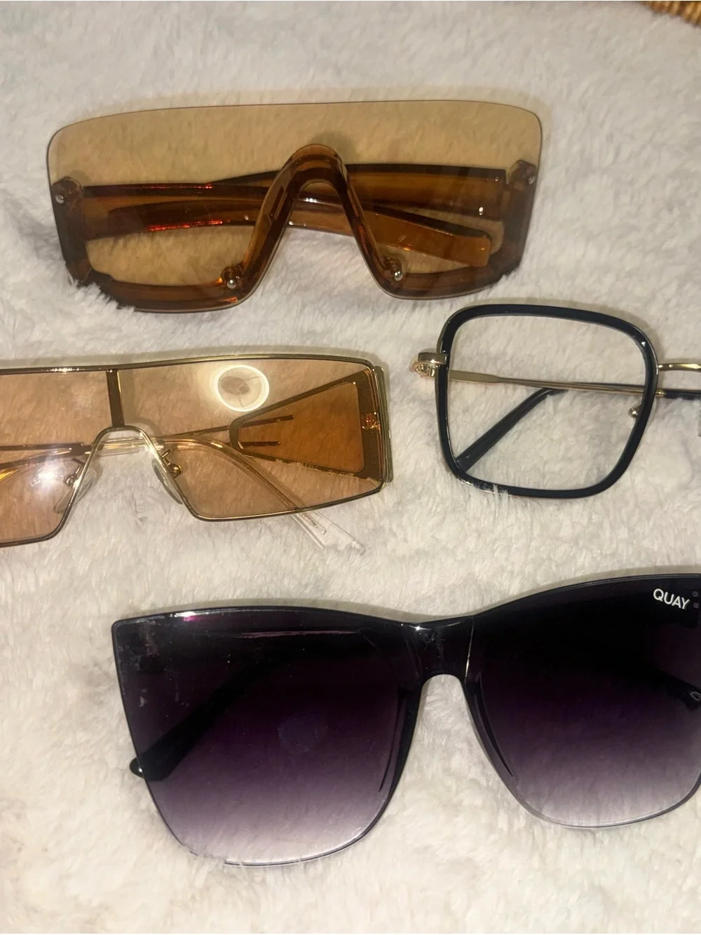 Quay Australia Black Gradient Cat Eye Sunglasses (used) and 3 new other glasses
